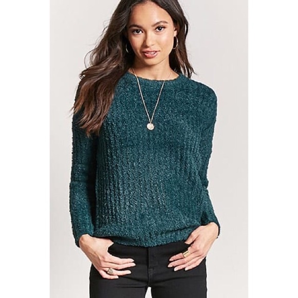 Like New Fuzzy Green Sweater - Picture 1 of 4